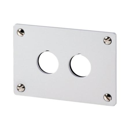 216543 M22-E2 Eaton Brushed Aluminium RMQ Titan M22 Push Button Enclosure - 2 Hole 22mm Diameter