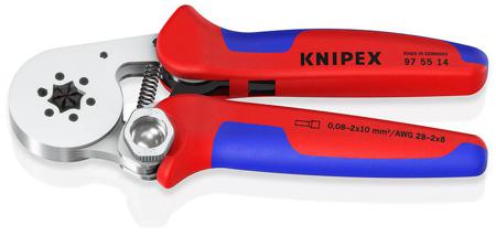 97 55 14 Knipex 97 Hand Ratcheting Crimp Tool for Bootlace Ferrule, 0,08 → 16mm² Wire