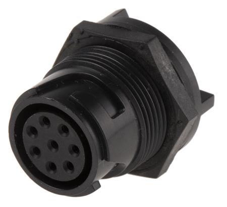 PXP4013/08S Bulgin Circular Connector, 8 Contacts, Rear, Miniature Connector, Socket, Female, IP66, IP68, IP69K, Buccaneer 4000