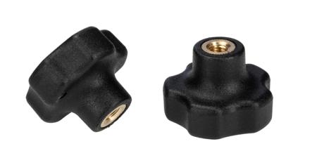 284-5422 RS PRO Black Thermoplastic Multiple Lobes Clamping Knob, M5, Female Insert