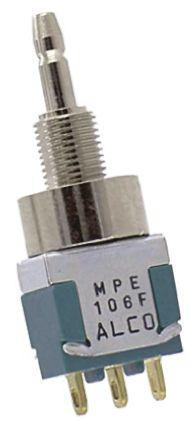 MPE106F SPDT Off-(On) Push Button Switch, Panel Mount