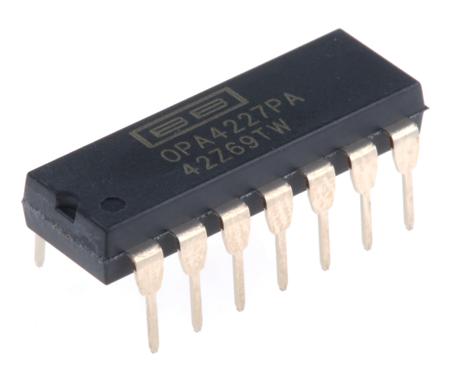 OPA4227PA Texas Instruments, Operational Amplifier, 8 MHz, 14-Pin 18 V PDIP