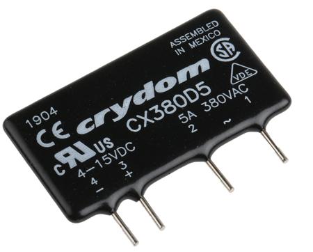CX380D5 Sensata Crydom CX Series Solid State Relay, 5 A Load, PCB Mount, 530 V ac Load, 15 V dc Control