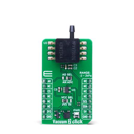 MIKROE-6528 MikroElektronika Vacuum 2 Click Sensor Add-On Board Add On Board for Signal conditioner Industrial