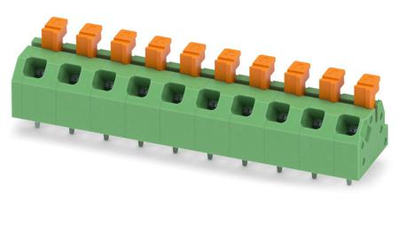 1864516 Phoenix Contact SPTAF 1/10-5.0-LL Series PCB Terminal Block, 10-Contact, 5mm Pitch, Through Hole Mount, 2-Row