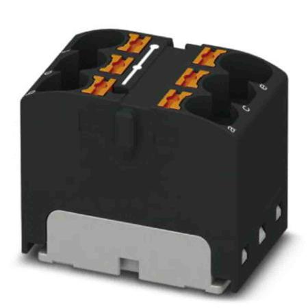 3273804 Phoenix Contact Distribution Block, 6 Way, 0.2 → 6mm², 32A, 630 V, Black