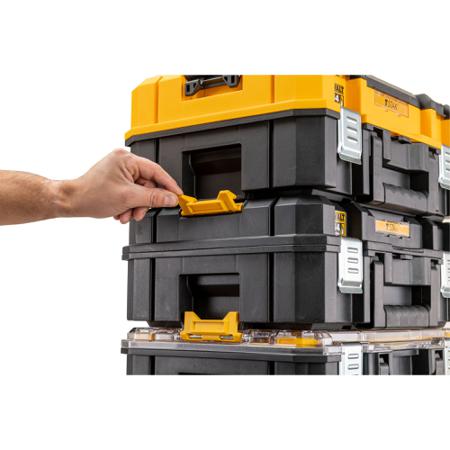 DWST83344-1 DeWALT TSTAK Shallow Box Plastic Tool Box, 440 x 440 x183mm