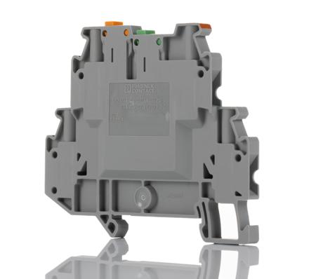 3044670 Phoenix Contact  UTT 2.5-2MT-P/P Series Grey, 0.14 → 4mm², Double-Level, Screw Termination