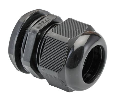 NGM32-BLK HellermannTyton M32 Black Nylon, IP68 Cable Gland With Locknut