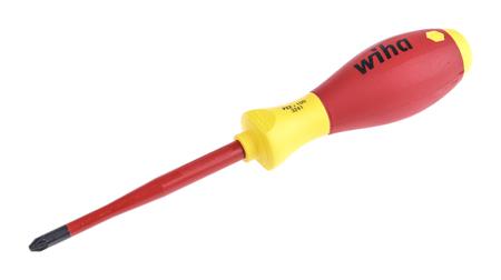 35396 Wiha Pozidriv Insulated Screwdriver, PZ2 Tip, 100 mm Blade, VDE/1000V, 218 mm Overall