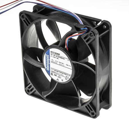 4312N-2H3P ebm-papst 4300 Series Axial Fan, 119 x 119 x 32mm, 285m³/h, 5W, 12 V dc