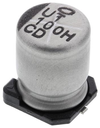 UCD1H101MNL1GS Nichicon 100μF Aluminium Electrolytic Capacitor 50V dc, Surface Mount -
