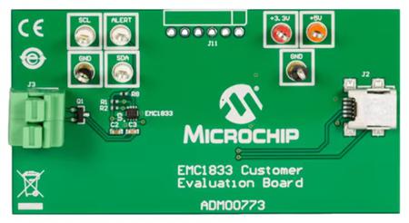 ADM00773 Microchip 3 Channel Temperature Eval Board Remote Diode Evaluation Kit for  EMC1833