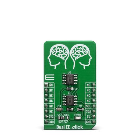 MIKROE-3762 MikroElektronika , DUAL EE CLICK EEPROM Development Kit for AT24CM02 for I2C