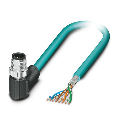1408751 Phoenix ContactNBC-MR/ 5.0-94B SCO US, 5m Cat5, Blue M12 to Male Unterminated Shielded, Terminated PUR Sheath