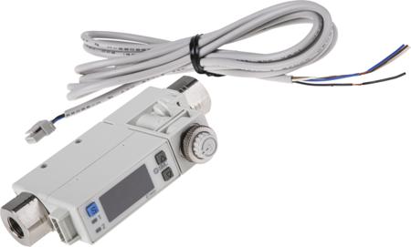 PFM750S-F01-F SMC Compact Mount Flow Controller, 1 → 50 L/min, PNP Output, 24 V dc, 1/8 in Pipe