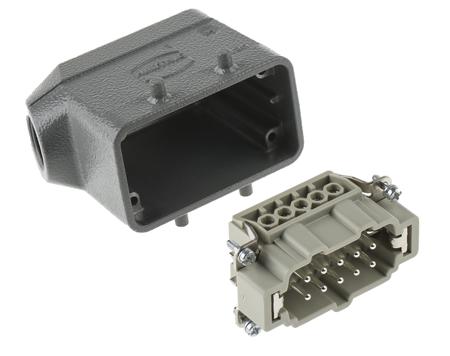 09330102601-19300101520 Han E Series 10 Way Male 16A Connector Kit, includes Hood, Insert
