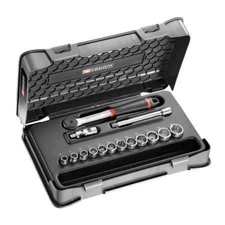 J-161-1P12 3/8' SOCKET SET 12PT MM J.161B 15PC