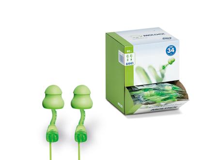 644101 Moldex Twisters® Series Green Disposable Corded Ear Plugs, 34dB Rated, 1 Pairs