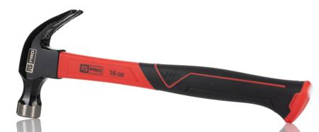 224-2251 RS PRO Carbon Steel Claw Hammer with Fibreglass Handle, 450g