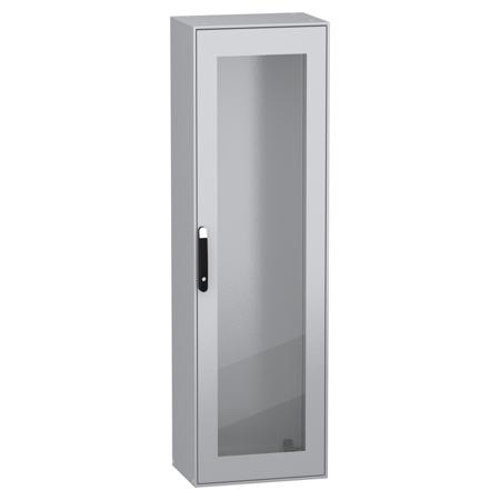 NSYSM20640T Schneider Electric PanelSeT SM Series Sheet Steel Single-Door-Door Floor Standing Enclosure, Glazed Door Door, IP55,