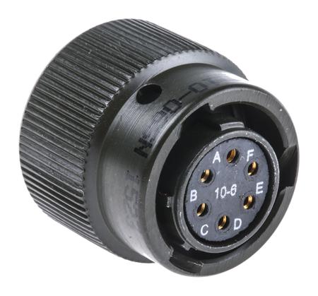 62GB-56T10-06SN Amphenol Limited, 62GB 6 Way Cable Mount MIL Spec Circular Connector PlugOlive, Socket Contacts,Shell Size 10, Bayonet