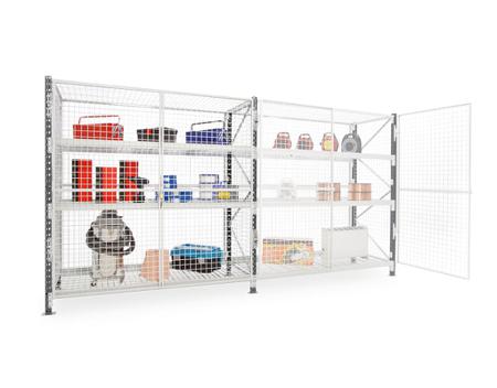 ZVSECURISE2580ED1 Manorga RAL 7035 Light Grey 3 Shelf Galvanised Steel Modular Shelving Starter Bay, 2500mm x 1800mm, 800mm, 683kg Load
