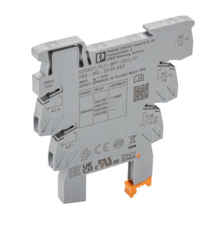 2900443 Phoenix Contact PLC-BPT 1 Pin 5V dc DIN Rail Relay Base