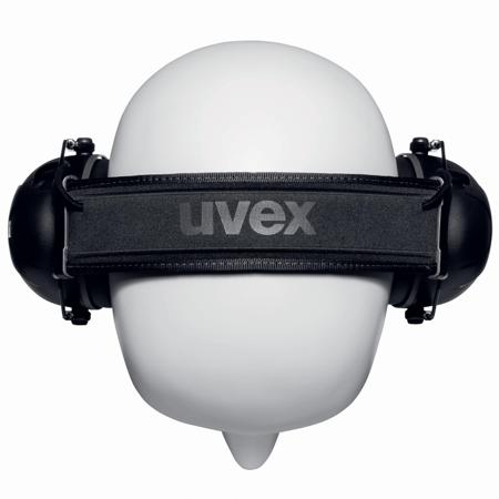 2640001 Uvex aXess one 3.5 mm Jack Plug Speak & Listen Ear Defender with Headband, 31dB, Black, Grey, Noise Cancelling
