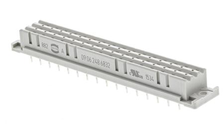 09062486832 HARTING 48 Way 5.08mm Pitch, Type F Class C2, 3 Row, Straight DIN 41612 Connector, Socket