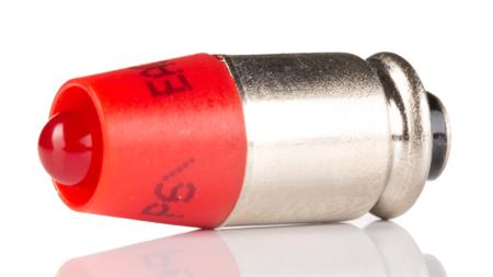 10-2J12.1062 EAO Red LED Indicator Lamp, 24V ac/dc, T1 3/4 MG Base, 6.1mm Diameter, 330mcd