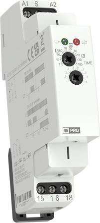 360-689 RS PRO DIN Rail Mount Timer Relay, 12 → 240V ac/dc, 1-Contact, 0.1 s → 100h, 1-Function, SPDT