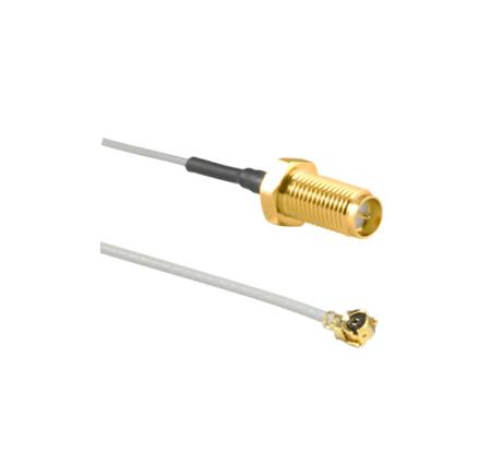 CSI-RGFI-100-UFFR Linx Grey RP-SMA to U.FL 1.13mm OD Coaxial Cable Coaxial Cable Assembly, 50 Ohm (O) 100mm