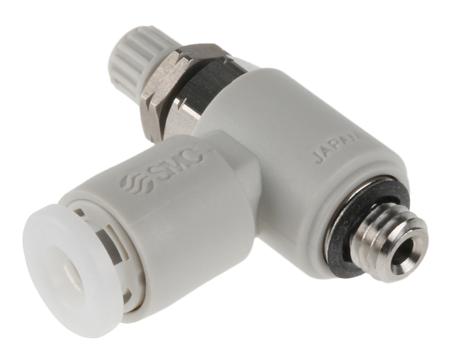 AS1201FG-M5-04 SMC AS-FG Series Speed Controller, M5 x 0.8 Male Inlet Port x M5 x 0.8 Male Outlet Port x 4mm Tube Outlet Port