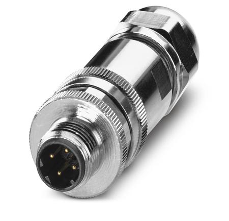 1521258 Phoenix Contact Circular Connector, 4 Contacts, Cable, M12 Connector, Plug, Male, IP67, SACC Series
