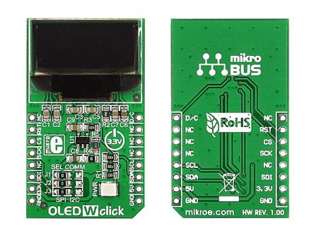 MIKROE-1649 MikroElektronika , OLED W click OLED Display Add On Board With SSD1306