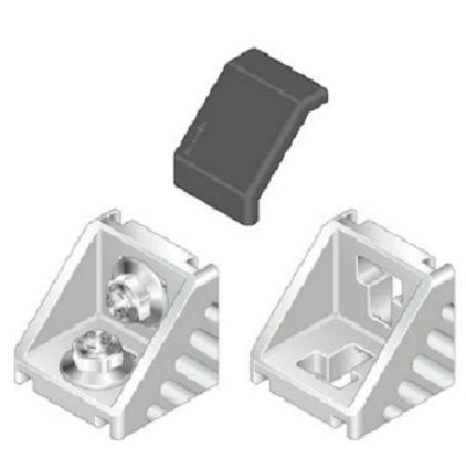 3842523558 Bosch Rexroth M8 Angle Bracket, Connecting Component, Strut Profile 45 mm, Groove Size 10mm
