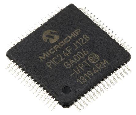PIC24FJ128GA006-I-PT Microchip PIC24FJ128GA006-I/PT, 16bit PIC Microcontroller, 32MHz, 128 kB Flash, 64-Pin TQFP