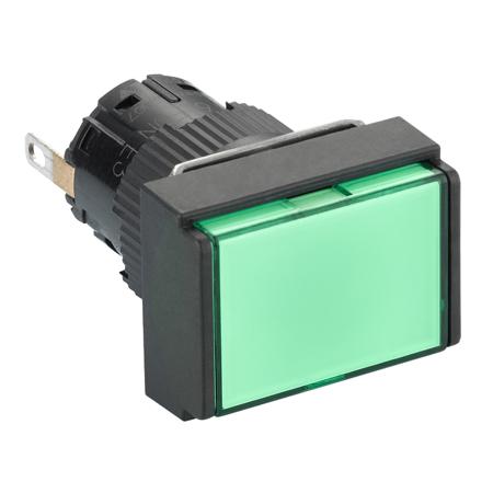 XB6EDV3BP Schneider Electric, XB6E, Panel Mount Green LED Pilot Light, 16mm Cutout, IP65, Rectangular, 24V
