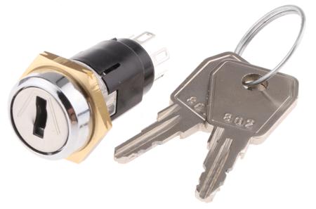 SRL5KD2 Lorlin , Key Switch, DPDT-NO/NC, 5 A@ 115 V ac 2-Way, -20 → +65°C