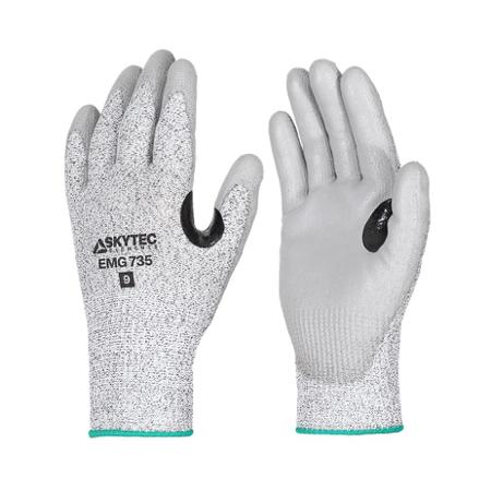 EMG00735FF Skytec EMG735 Black, Grey Glass Fibre, HPPE, Nylon Cut Resistant, Dry Environment, Good Dexterity Work Gloves, Size