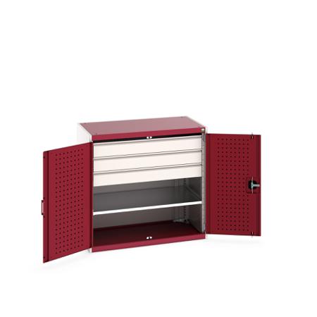 40021203-24V Bott 2 Door, 3 Drawer Sheet Steel Floor Standing Cupboard, 1050 X 650 X 1000mm