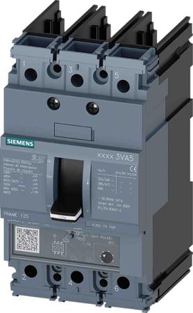 3VA5112-4EC31-0AA0 Siemens, SENTRON MCCB 3P 125A, Breaking Capacity 25 kA, Fixed Mount