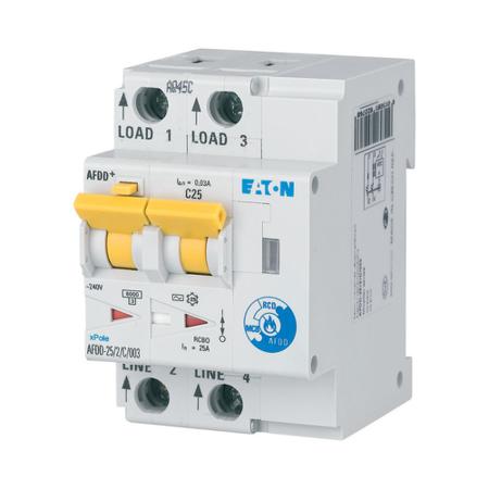 187225 AFDD-25/2/B/003-A Eaton AFDD, 25A Current Rating, 2P Poles, 30mA Trip Sensitivity, Type B, Eaton Moeller Range