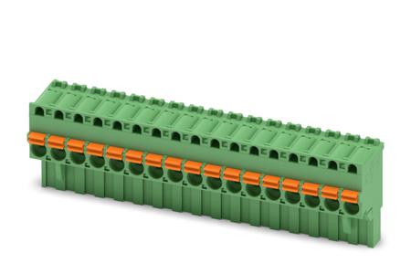 1909867 Phoenix Contact, 5mm Pitch, FKCVR 2.5/17-ST, 17 Way, Pluggable Terminal Block, Plug, Spring Cage Termination,