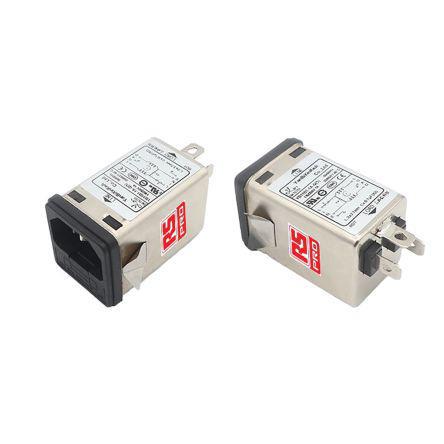180-5235 RS PRO,6A,115/250 V Male Panel Mount IEC Inlet Filter,Snap-In 2 Fuse