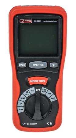 193-8694 RS PRO DT-5302 Handheld Digital Multimeter, 400mA ac Max, 400mA dc Max, 1000V ac Max