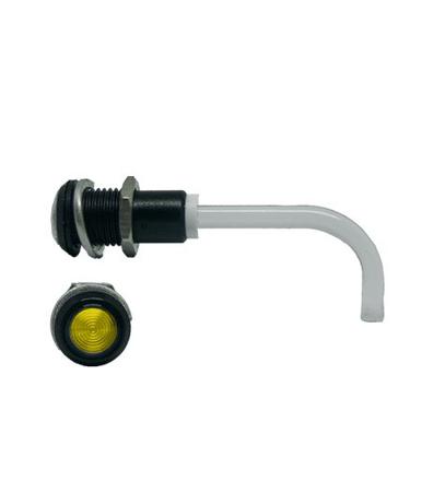 RHD-1100-3500-F9PZY67PR  Bivar, Panel Mount Right Angle LED Light Pipe, Yellow Round Lens
