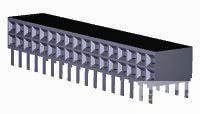 535512-4 TE Connectivity AMPMODU Modu Connector System Series Right Angle Board PCB Header, 34 Contact(s), 2.54 mm Pitch, 2 Row,