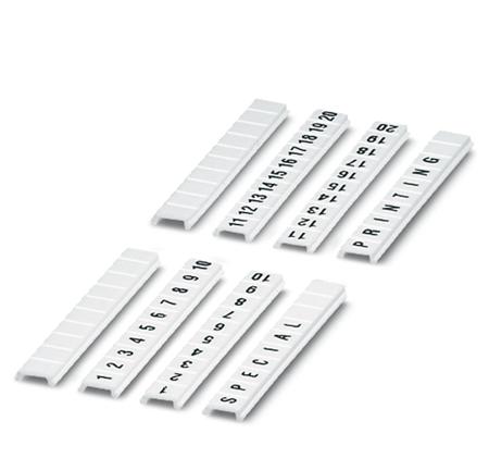 0801406:0011 Phoenix Contact, 5, LGS:FORTL.ZAHLEN 11-20, ZBF 3 Zack Marker Strip Flat for use with Terminal Block Width 3.5 mm